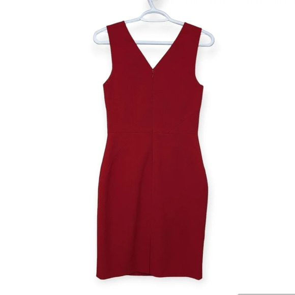 Banana Republic Saucy Red Deep V Sheeth Dress Woman's Zero 0 Formal Date Night - Picture 2 of 7